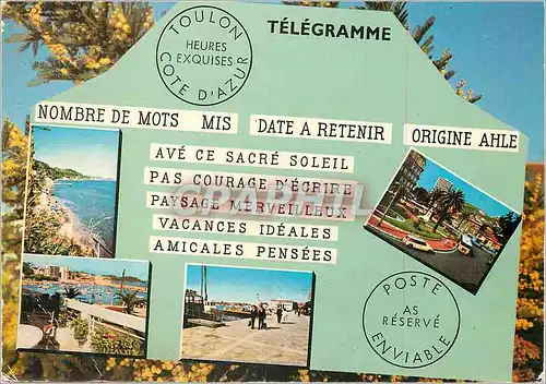 Moderne Karte Toulon Var Message et souvenirs Telegramme
