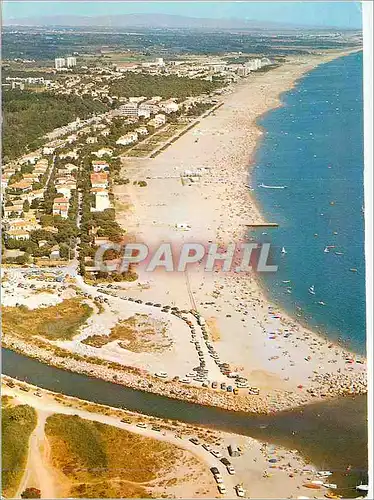 Moderne Karte Argeles Plage Vue aerienne