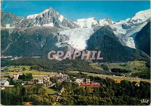 Cartes postales moderne Vallee de Chamonix Mont Blanc Les Bossons Vue generale Aiguille du Midi le Mont Blanc du Tacul