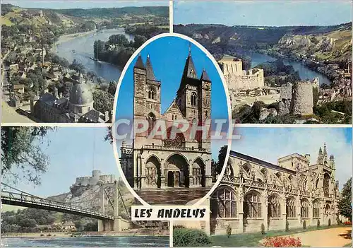Cartes postales moderne Les Andelys Eure Vallee de la Seine Vue generale L Eglise Le Chateau Gaillard