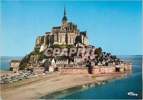 Moderne Karte Le Mont Saint Michel Manche Vue aerienne