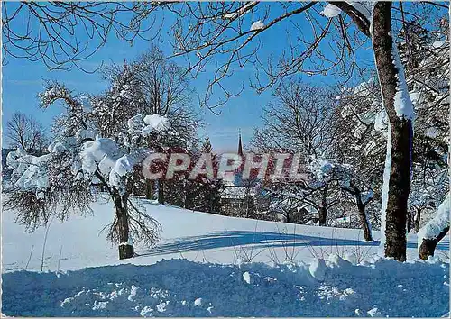 Moderne Karte Hauteville Lompnes Sous la neige