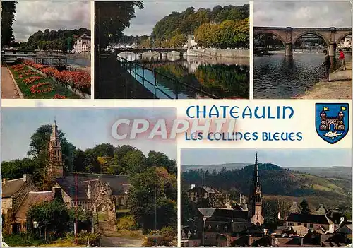 Cartes postales moderne Chateaulin Finistere L Aulne la Chapelle Notre Dame et l Eglise paroissiale