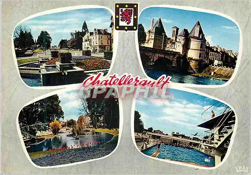 Cartes postales moderne Chatellerault Vienne Rond Point de la Poste Pont Henri IV Nouveau boulevard La piscine