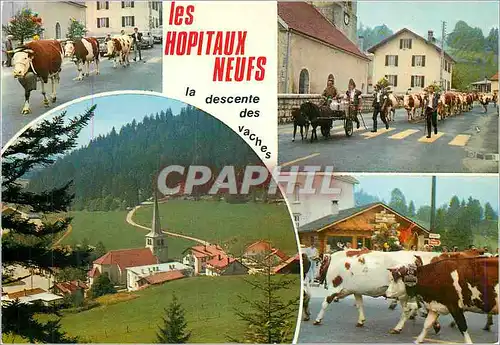Moderne Karte Images du Haut Doubs La descente des Vaches aux Hopitaux Neufs