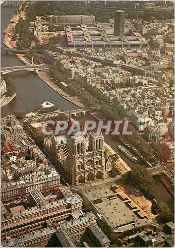 Moderne Karte Paris Vue aerienne de Notre Dame