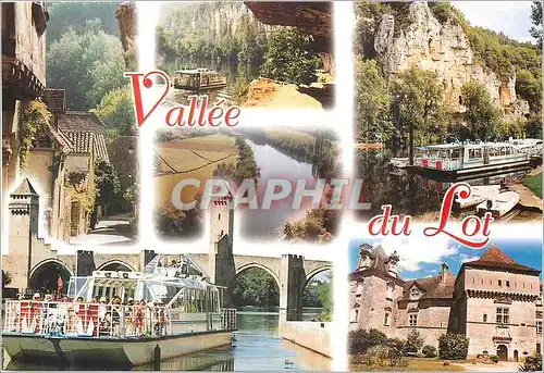 Cartes postales moderne Vallee du Lot le pont Valentre a Cahors Saint Cirq Lapopie chemin de halage des falaises de Bouz