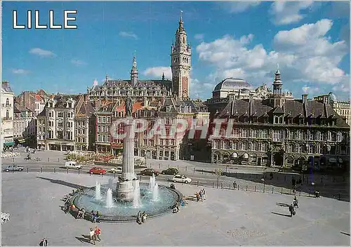 Moderne Karte Lille Nord La place du General de Gaulle