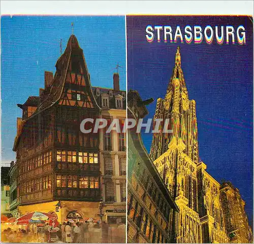 Moderne Karte Strasbourg Bas Rhin Alsace La Maison Kammerzell et la Cathedrale