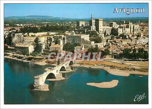 Cartes postales moderne Avignon Vaucluse Le Rhone et les ruines du pont Saint Benezet