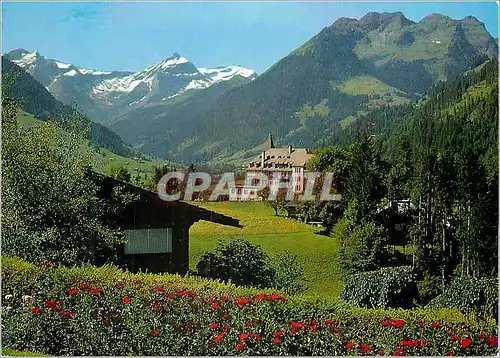 Moderne Karte Gstaad Grand Hotel Alpina Oldenhorn und Staldenfluh