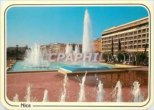 Moderne Karte Nice L Esplanade du Paillon Jets d eau