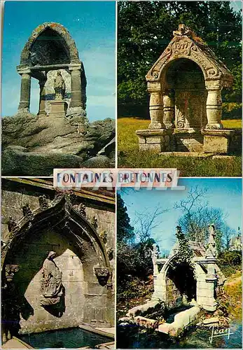 Cartes postales moderne La Bretagne L Oratoire de Saint Guirec Vieille Fontaine Fontaine du Folgoet Fontaine Saint Venec