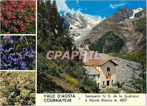 Cartes postales moderne Valle D'Aosta Courmayeur Santuario N D de la Guerison e Monte Bianco m 4807