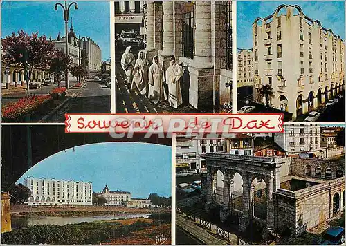 Moderne Karte Souvenir de Dax (Landes) Hotel Splendid Les curistes a la fontaine
