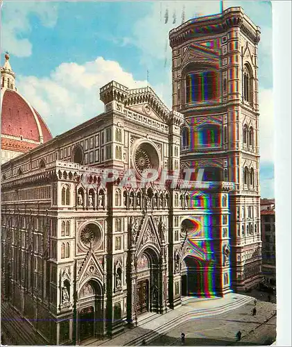 Moderne Karte Firenze Cathedrale Facade et Campanile