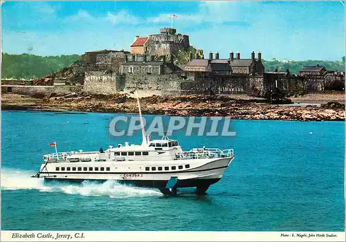 Cartes postales moderne Elizabeth Castle Jersey C I Bateau