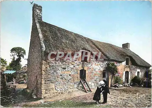 Moderne Karte Chaumiere Bretonne des Environs d'Auray (Morbihan)