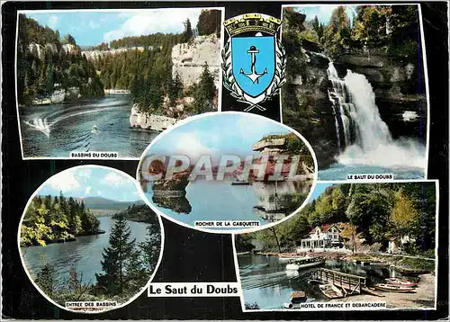 Cartes postales moderne Le Saut du Doubs Frontiere Franco Suisse Bassins du Doubs Rocher de la Casquette Hotel de France
