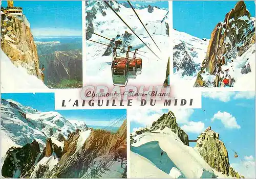 Cartes postales moderne Chamonix Chamonta Mont Blanc L'Aiguille du Midi Teleferique