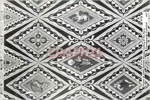 Moderne Karte Portion of 13thC Painted Wooden Ceiling of the Nave Peterborough Cathedral