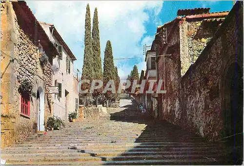 Cartes postales moderne Pollensa (Mallorca) Rue Typique Au Fond Le Calvaire