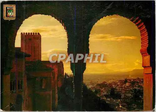 Cartes postales moderne Granada Alhambra Coucher de Soleil
