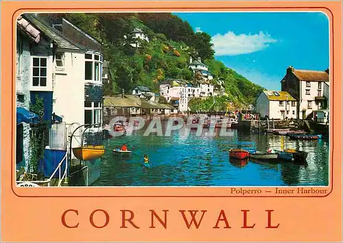 Moderne Karte Cornwall Polperro Inner Harbour