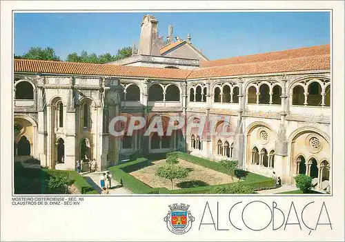 Moderne Karte Alcobaca Mosteiro Cisterciense Sec XII Claustros de D Diniz Sec XIV Rota do Sol Portugal