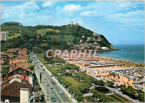 Cartes postales moderne San Sebastian Plage et Mont Igueldo