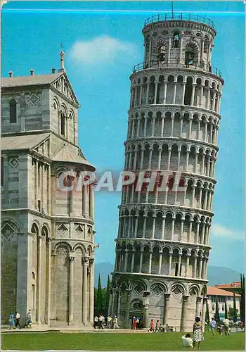 Moderne Karte Pisa Tour Penchee et Abside de la Cathedrale