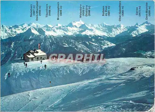 Cartes postales moderne Montana Crans (Alt 1500 2600m) la Cabane des Violettes (CAS) et le Panorama des Alpes Valaisanne