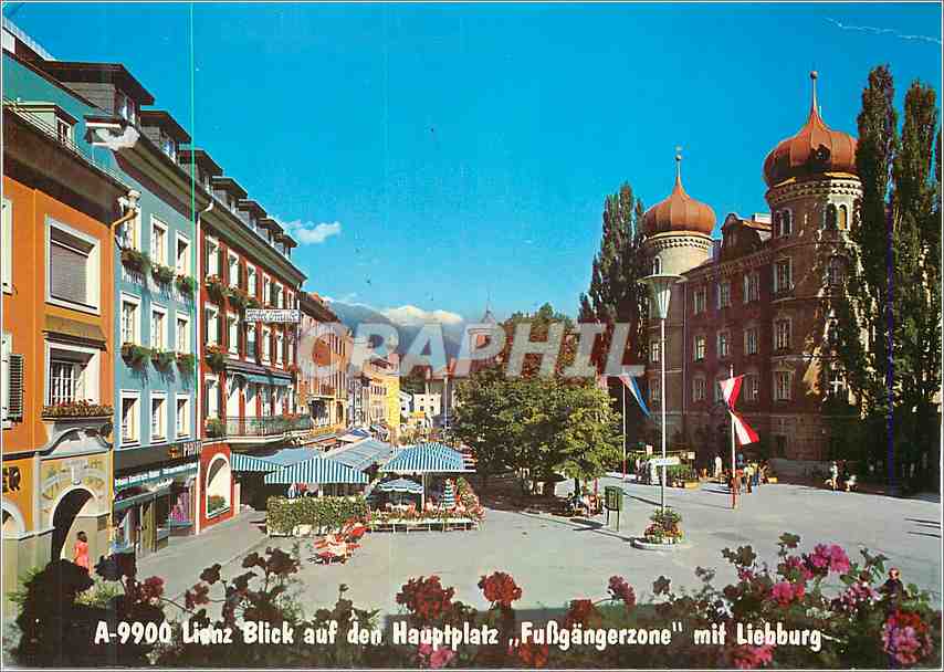 Moderne Karte Lienz Blick auf Den Hauptplatz Fubgangerzone Mit Liebburg