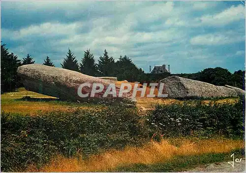 Moderne Karte La Bretagne en Couleurs Locmariaquer Le Menhir Brise en 5 Morceaux