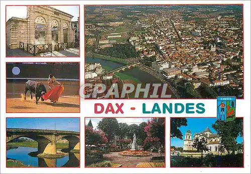 Cartes postales moderne Dax Landes Vue Generale Fontaine Chaude Corrida Taurreau