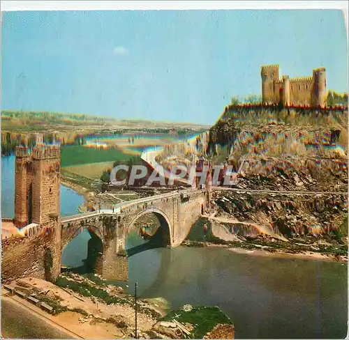 Moderne Karte Toledo Pont d'Alcantara et San Servando Castle