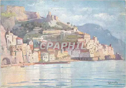 Moderne Karte Amalfi Panorama Visto Dal Mare