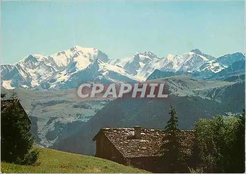 Cartes postales moderne Beaufortin (Savoie) Vieux Chalet et la Chaine du Mont Blanc