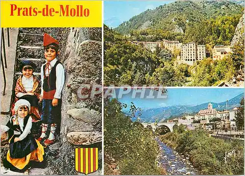 Moderne Karte Prats de Mollo (Pyrenees Orientales) Folklore Catalan Prats de Mollo La Preste La Ville Le Pont