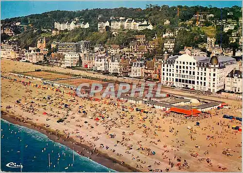Cartes postales moderne Trouville sur Mer (Calvados) Vue Aerienne de la Plage Les Planches Les Tennis