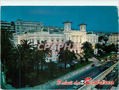 Moderne Karte Saluti da Sauremo La Nuit Casino Municipale Riviera del Fiori