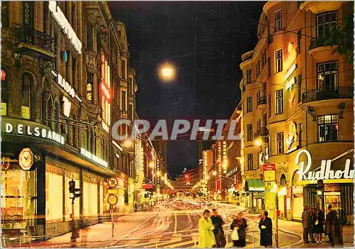 Cartes postales moderne Stockholm Kungsgatan by Night