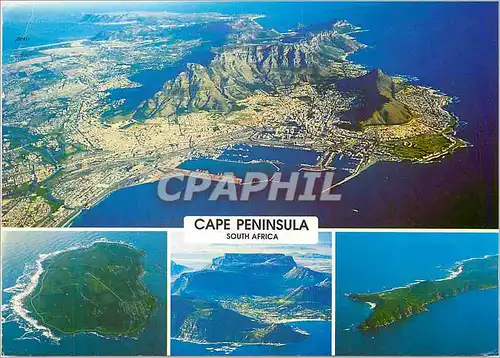 Cartes postales moderne Cape Peninsula South Africa Robben Island in Table Bay Hout Bay Valley Cape Point