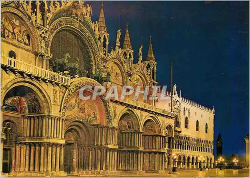 Cartes postales moderne Venezia Nocturne et Eglise St Marco