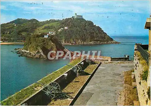 Moderne Karte San Sebastian Vue du Mont Urgull