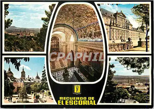 Moderne Karte Recuerdo De El Escorial Vista General La Basilica Fachada Principal