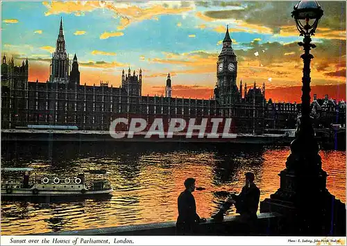 Moderne Karte Sunset Over The Houses Of Parliament London