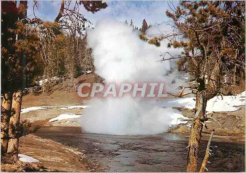 Moderne Karte Riverside Geyser Yellowstone National Park