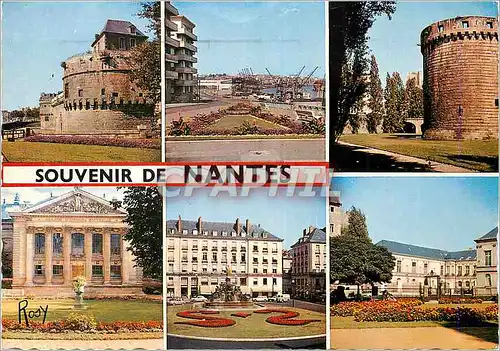 Cartes postales moderne Souvenir de Nantes Le Chateau Le Port Le Museum La Place Royale L'Hotel de Ville