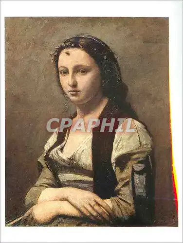 Cartes postales moderne Louvre Corot 1796 1875 La Femme a la Perle Acquis en 1912